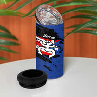 Puerto Rico 4 in 1 Can Cooler Tumbler with Coqui Frog Symbol and Distressed Flag Design