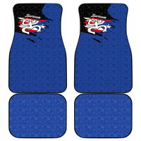Puerto Rico Car Mats with Coqui Frog Symbol and Distressed Flag Design