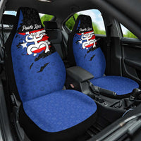 Puerto Rico Car Seat Cover with Coqui Frog Symbol and Distressed Flag Design