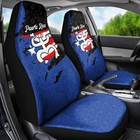 Puerto Rico Car Seat Cover with Coqui Frog Symbol and Distressed Flag Design