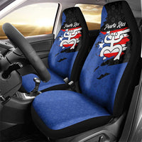 Puerto Rico Car Seat Cover with Coqui Frog Symbol and Distressed Flag Design