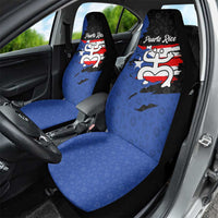 Puerto Rico Car Seat Cover with Coqui Frog Symbol and Distressed Flag Design
