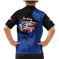 Puerto Rico Family Matching Mermaid Dress and Hawaiian Shirt with Coqui Frog Symbol and Distressed Flag Design