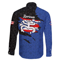 Puerto Rico Family Matching Puletasi and Hawaiian Shirt with Coqui Frog Symbol and Distressed Flag Design