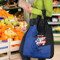 Puerto Rico Grocery Bag with Coqui Frog Symbol and Distressed Flag Design