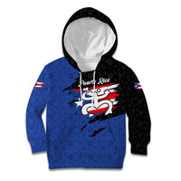 Puerto Rico Kid Hoodie with Coqui Frog Symbol and Distressed Flag Design