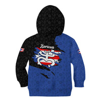 Puerto Rico Kid Hoodie with Coqui Frog Symbol and Distressed Flag Design