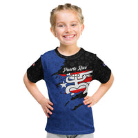 Puerto Rico Kid T Shirt with Coqui Frog Symbol and Distressed Flag Design