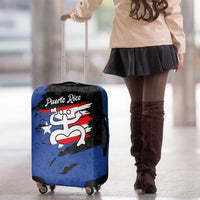 Puerto Rico Luggage Cover with Coqui Frog Symbol and Distressed Flag Design