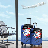 Puerto Rico Luggage Cover with Coqui Frog Symbol and Distressed Flag Design