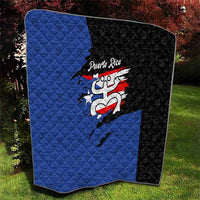 Puerto Rico Quilt with Coqui Frog Symbol and Distressed Flag Design