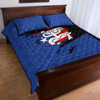 Puerto Rico Quilt Bed Set with Coqui Frog Symbol and Distressed Flag Design