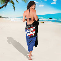 Puerto Rico Sarong with Coqui Frog Symbol and Distressed Flag Design