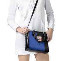 Puerto Rico Shoulder Handbag with Coqui Frog Symbol and Distressed Flag Design