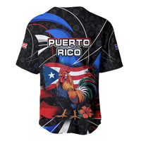 Puerto Rico Rooster Baseball Jersey with Flag Design and Tropical Hibiscus Flowers