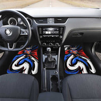 Puerto Rico Rooster Car Mats with Flag Design and Tropical Hibiscus Flowers