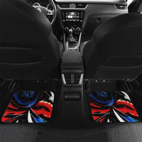 Puerto Rico Rooster Car Mats with Flag Design and Tropical Hibiscus Flowers