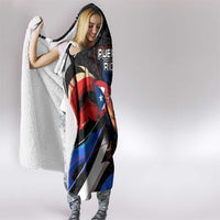Puerto Rico Rooster Hooded Blanket with Flag Design and Tropical Hibiscus Flowers