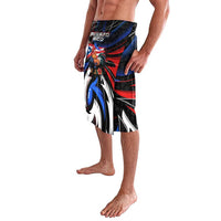 Puerto Rico Rooster Lavalava with Flag Design and Tropical Hibiscus Flowers