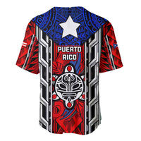 Puerto Rico Baseball Jersey with Tribal Patterns, Flag Emblem, and Taino Symbol Design
