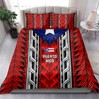 Puerto Rico Bedding Set with Tribal Patterns, Flag Emblem, and Taino Symbol Design
