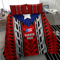 Puerto Rico Bedding Set with Tribal Patterns, Flag Emblem, and Taino Symbol Design