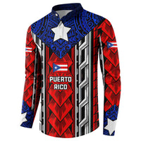 Puerto Rico Button Sweatshirt with Tribal Patterns, Flag Emblem, and Taino Symbol Design