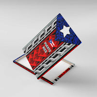 Puerto Rico Canvas Wall Art with Tribal Patterns, Flag Emblem, and Taino Symbol Design