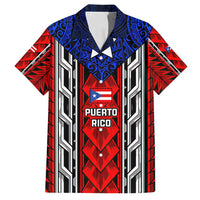Puerto Rico Family Matching Off Shoulder Maxi Dress and Hawaiian Shirt with Tribal Patterns, Flag Emblem, and Taino Symbol Design
