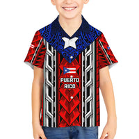 Puerto Rico Family Matching Tank Maxi Dress and Hawaiian Shirt with Tribal Patterns, Flag Emblem, and Taino Symbol Design