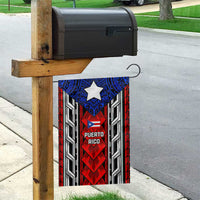 Puerto Rico Garden Flag with Tribal Patterns, Flag Emblem, and Taino Symbol Design