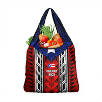 Puerto Rico Grocery Bag with Tribal Patterns, Flag Emblem, and Taino Symbol Design
