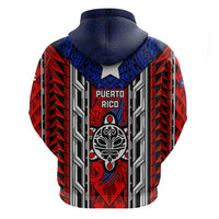 Puerto Rico Hoodie with Tribal Patterns, Flag Emblem, and Taino Symbol Design