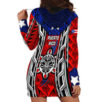 Puerto Rico Hoodie Dress with Tribal Patterns, Flag Emblem, and Taino Symbol Design