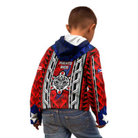 Puerto Rico Kid Hoodie with Tribal Patterns, Flag Emblem, and Taino Symbol Design