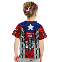 Puerto Rico Kid T Shirt with Tribal Patterns, Flag Emblem, and Taino Symbol Design