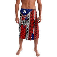 Puerto Rico Lavalava with Tribal Patterns, Flag Emblem, and Taino Symbol Design