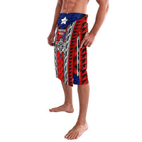 Puerto Rico Lavalava with Tribal Patterns, Flag Emblem, and Taino Symbol Design