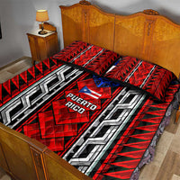 Puerto Rico Quilt Bed Set with Tribal Patterns, Flag Emblem, and Taino Symbol Design