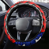 Puerto Rico Steering Wheel Cover with Tribal Patterns, Flag Emblem, and Taino Symbol Design