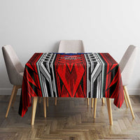 Puerto Rico Tablecloth with Tribal Patterns, Flag Emblem, and Taino Symbol Design