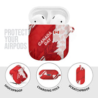 Canada Day Patriotic Maple Leaf AirPods Case Geometric Rocky Mountain Art Heritage 1867 Graphic
