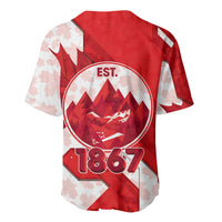 Canada Day Patriotic Maple Leaf Baseball Jersey Geometric Rocky Mountain Art Heritage 1867 Graphic