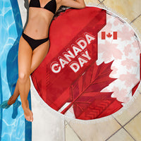 Canada Day Patriotic Maple Leaf Beach Blanket Geometric Rocky Mountain Art Heritage 1867 Graphic