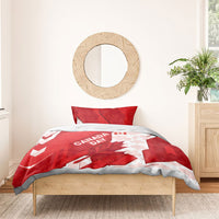 Canada Day Patriotic Maple Leaf Bedding Set Geometric Rocky Mountain Art Heritage 1867 Graphic