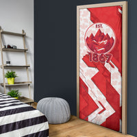 Canada Day Patriotic Maple Leaf Door Cover Geometric Rocky Mountain Art Heritage 1867 Graphic
