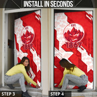 Canada Day Patriotic Maple Leaf Door Cover Geometric Rocky Mountain Art Heritage 1867 Graphic