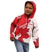 Canada Day Patriotic Maple Leaf Kid Hoodie Geometric Rocky Mountain Art Heritage 1867 Graphic