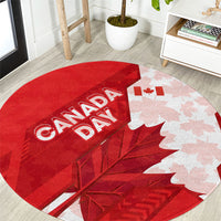 Canada Day Patriotic Maple Leaf Round Carpet Geometric Rocky Mountain Art Heritage 1867 Graphic