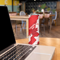 Canada Day Patriotic Maple Leaf Skinny Tumbler Geometric Rocky Mountain Art Heritage 1867 Graphic
